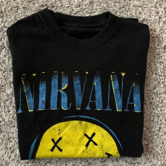 Retro Nirvana Smiley Face T-Shirt. Small. Authentic Nirvana Product. - Picture 1 of 6